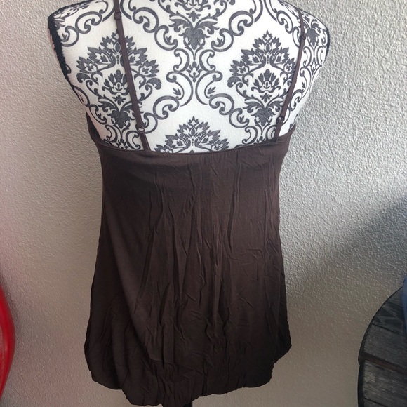 Jewel Brown Spaghetti Strap Blouse/ Top - Picture 2 of 4